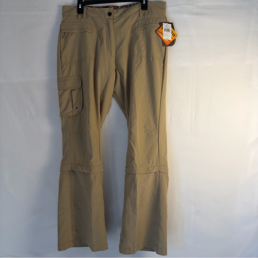 RUGGED EXPOSURE Khaki Women Hiking CARGO ZIPOFF PANTS SIZE Large Ladies Traveler